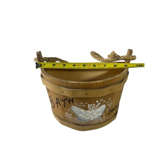 VTG Wooden Hot Bath 10 Cent Soap Extra Bucket - 1998 Bathroom Decor/Towel Holder - Picture 4 of 10